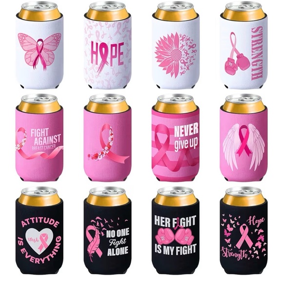 None Other - (Pick) One Pink Breast Cancer Awareness Can Cooler